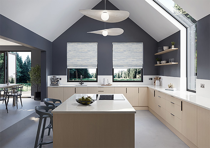 Glamour, Slate Blue - Motorised Roman Blind - Image 8